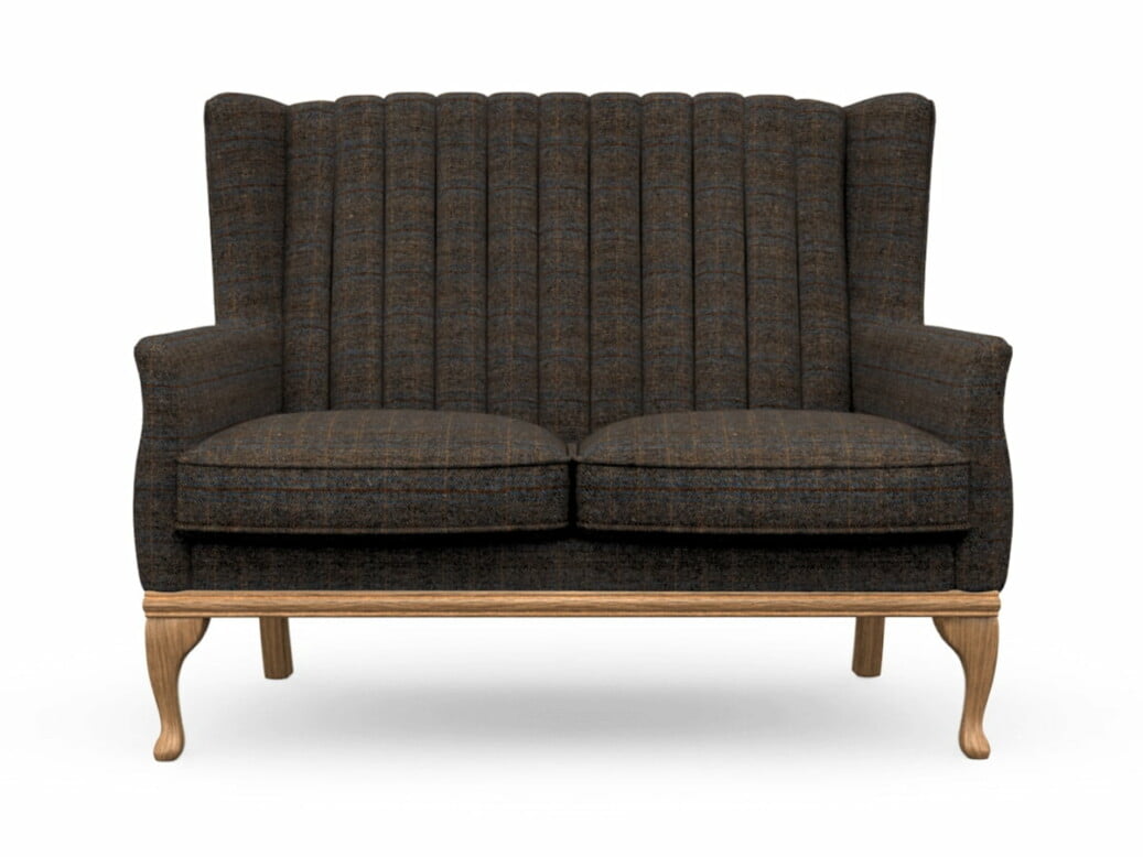 Harris Tweed Herringbone Charcoal, Blakeney 2 Compact Sofa In Harris Tweed