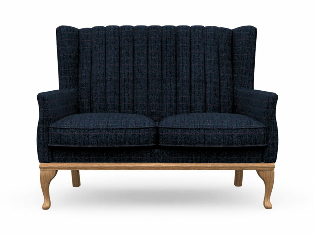 Harris Tweed Herringbone Denim, Blakeney 2 Compact Sofa In Harris Tweed