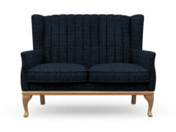 Harris Tweed Herringbone Denim, Blakeney 2 Compact Sofa in Harris Tweed