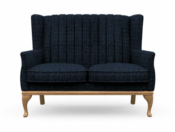 Harris Tweed Herringbone Denim, Blakeney 2 Compact Sofa in Harris Tweed