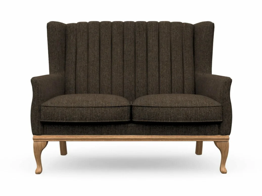 Harris Tweed Herringbone Forest, Blakeney 2 Compact Sofa In Harris Tweed