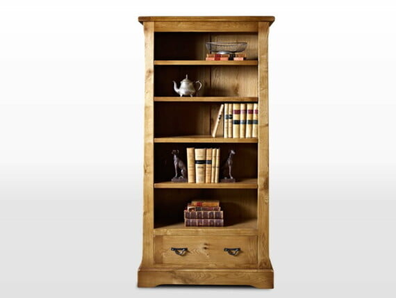 Wood Bros Bookcase with Drawer Angled Image