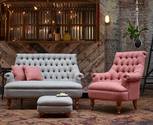 Pickering Sofa Collection, Fashion Designed Sofas, 3 Seater Grey Fabric Sofa