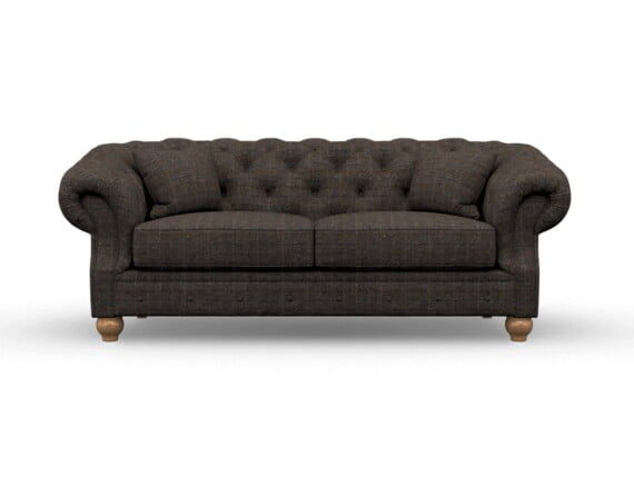 Harris Tweed Herringbone Charcoal, Deepdale Medium Sofa in Harris Tweed