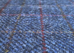 Harris Tweed Herringbone Denim Fabric Close-up