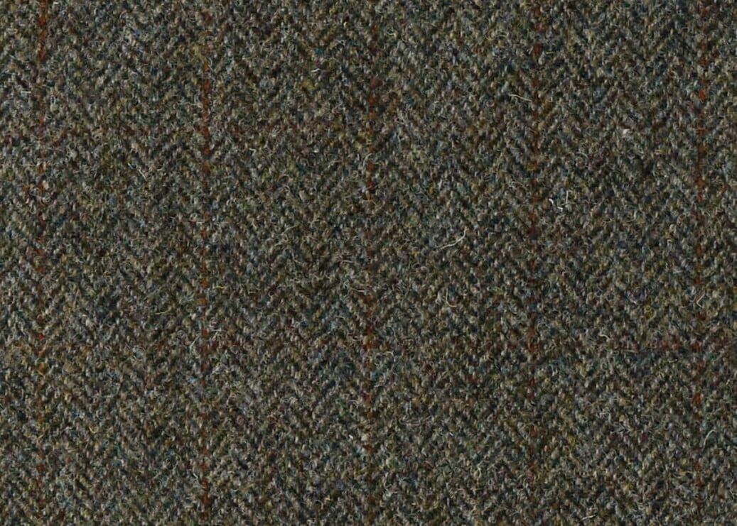 Harris Tweed Herringbone Forest Fabric Pattern