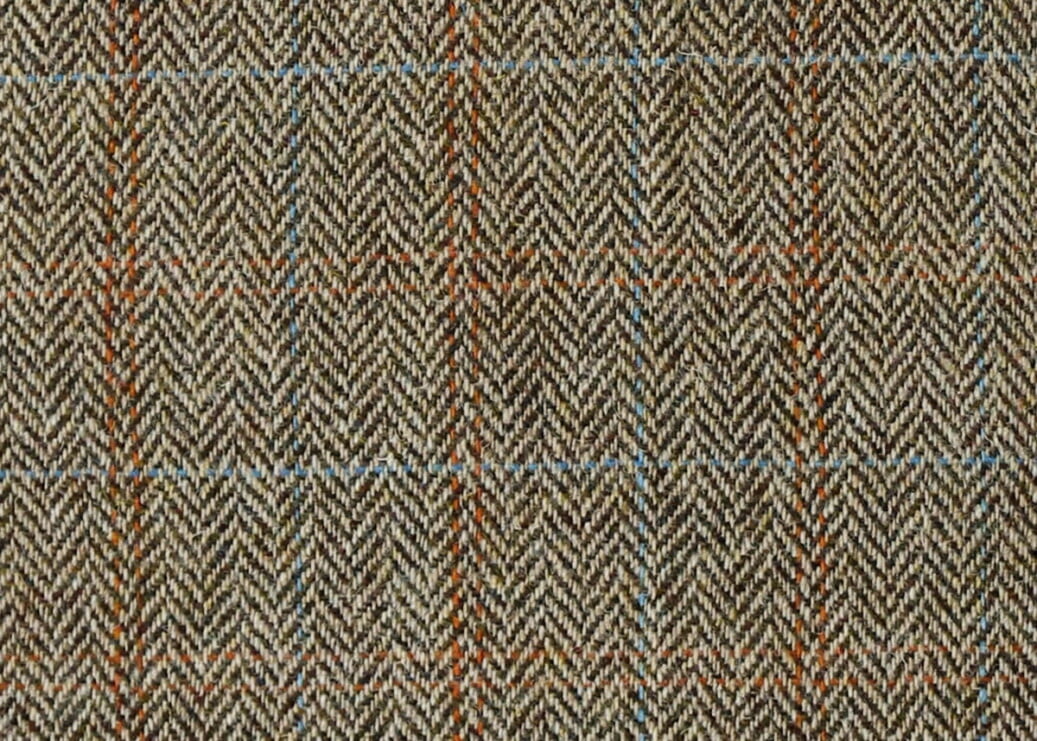 Harris Tweed Herringbone Moss Fabric Pattern