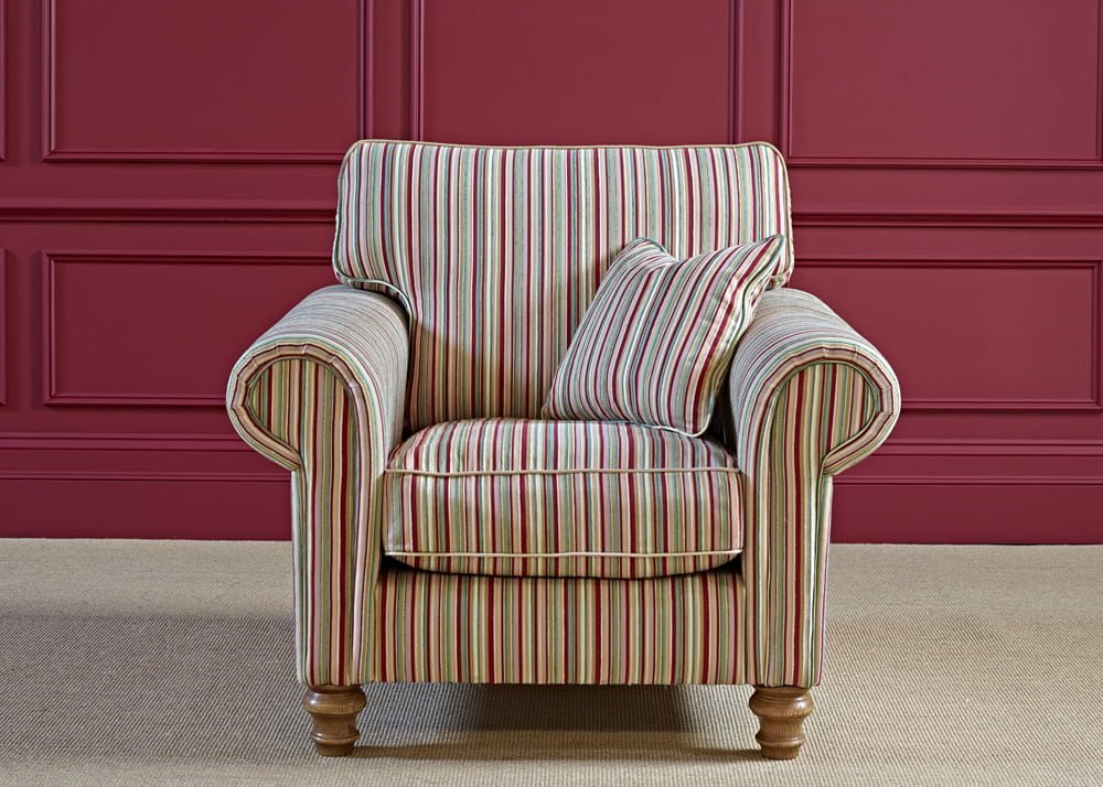 Wood Bros Armchair In Flaxan Angled Image