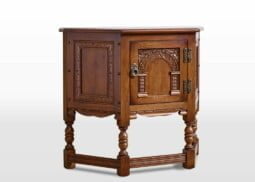Old Charm Canted Pedestal Cabinet in Light Oak Traditional Straight on Image