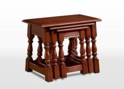 Old Charm Nest of Tables in Tudor Brown Traditional Straight on Image