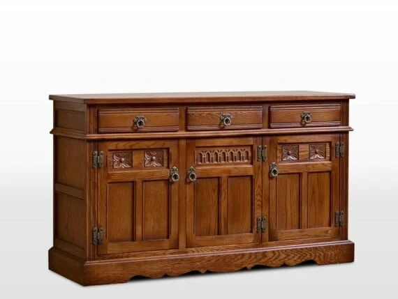 Old Charm Sideboard in Light Oak Traditional Angled Image