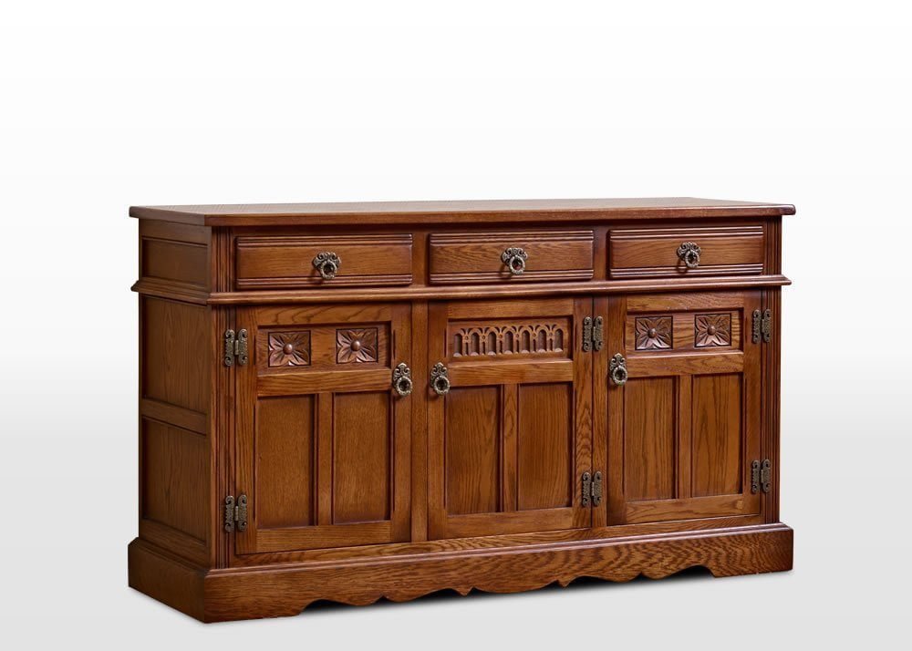 Old Charm Sideboard In Light Oak Traditional Angled Image