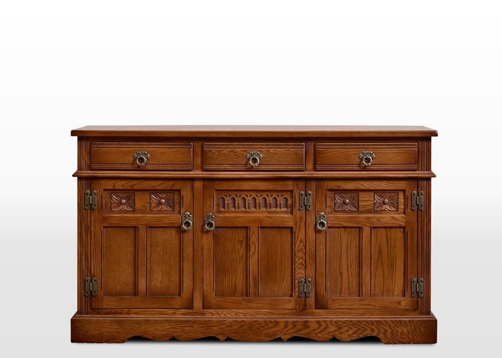 Old Charm Sideboard In Light Oak Traditional Straight On Image