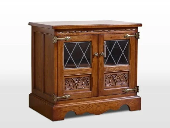 Old Charm TV Cabinet in Light Oak Traditional Angled Image