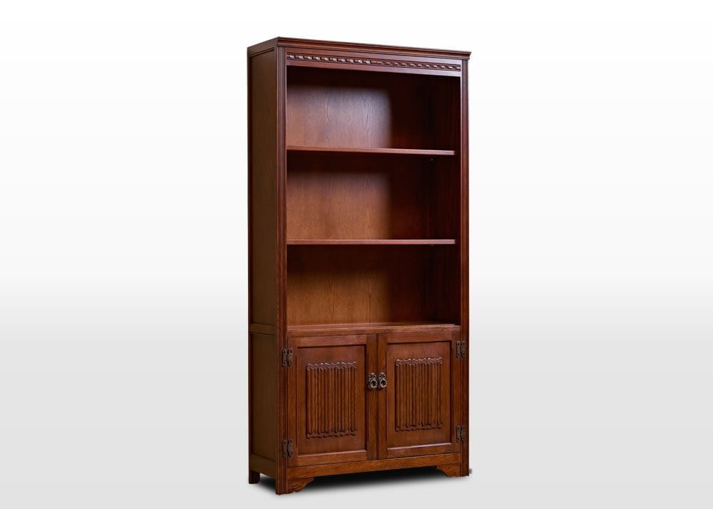 Old Charm Bookcase In Tudor Brown Traditional Image