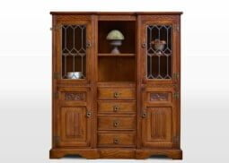 Old Charm Tall Recessed Sideboard in Light Oak Traditional Straight on Image