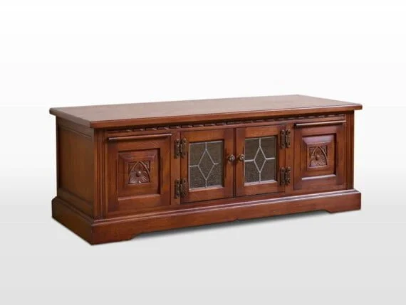 Old Charm TV Base in Chestnut Traditional Angled Image