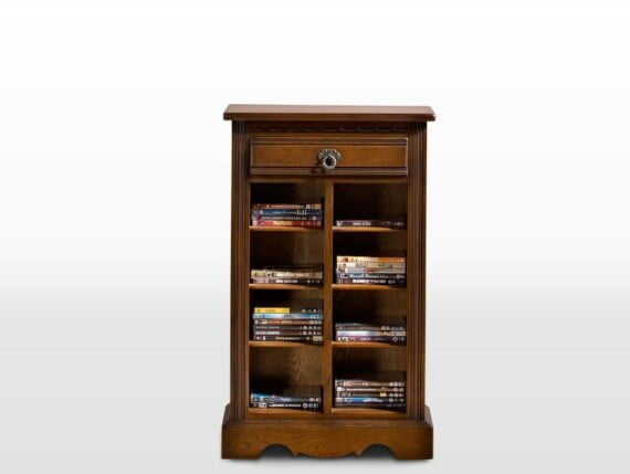 Old Charm DVD Cabinet in Light Oak Traditional Angled Image