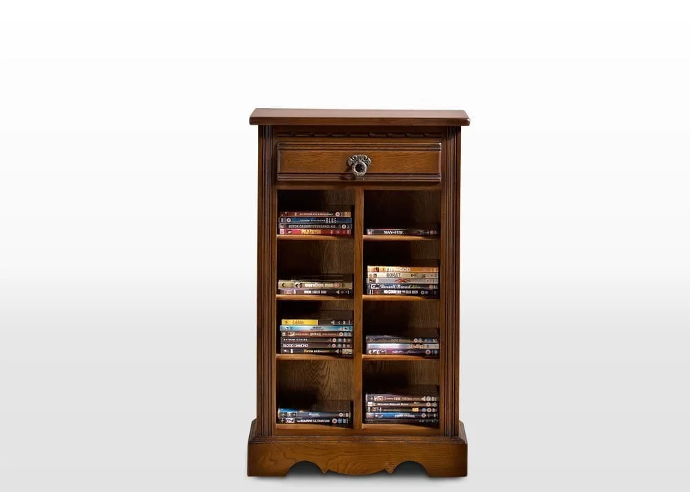 Old Charm Dvd Cabinet In Light Oak Traditional Angled Image