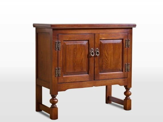 Old Charm Pedestal Cabinet in Chestnut Traditional Angled Image