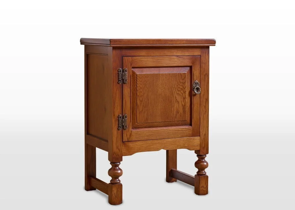 Old Charm Single Pedestal Cabinet In Light Oak Traditional Angled Image