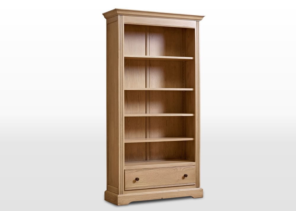Old Charm Bookcase With Drawer In Fumed Oak Traditional Image