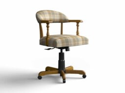 Designer Chair Gallery Captains Chair in Tartan Mustard with Light Oak legs