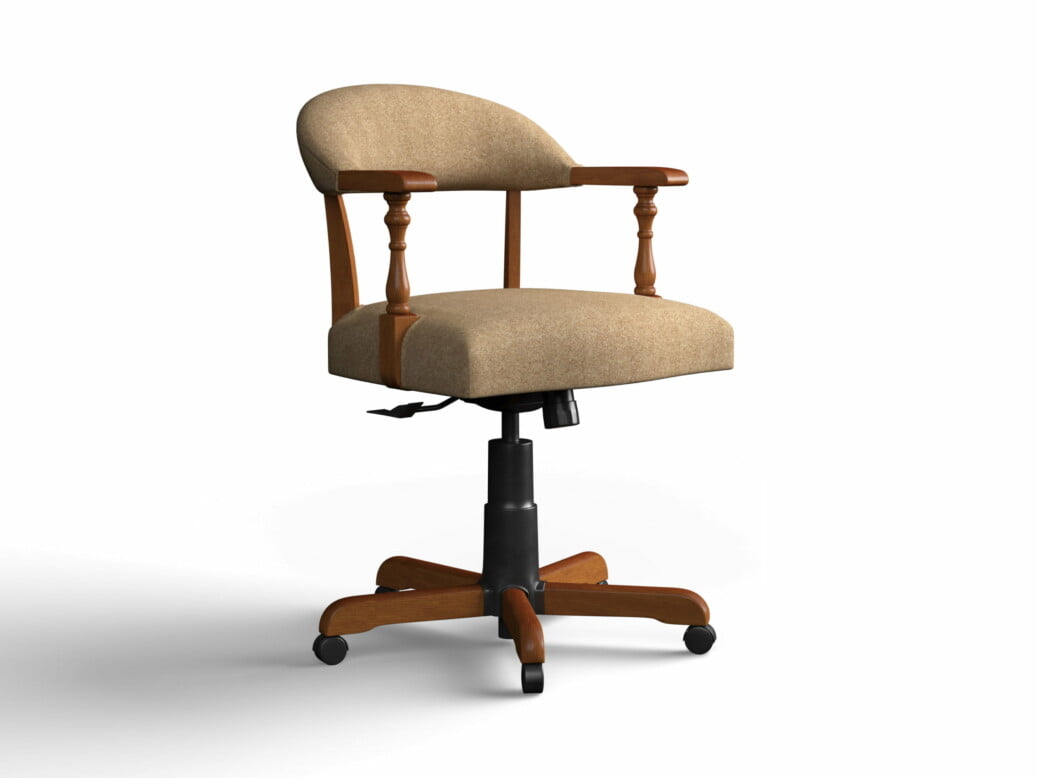 Designer Chair Gallery Captains Chair In Twill Camel With Chestnut Legs