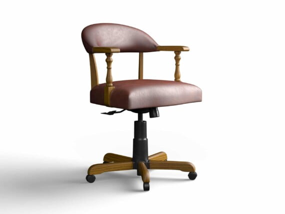 Designer Chair Gallery Captains Chair in Veneto Rust with Light Oak legs