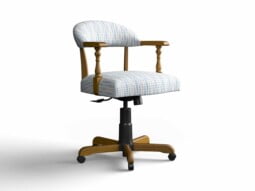 Designer Chair Gallery Captains Chair in Wisteria Storm with Light Oak legs
