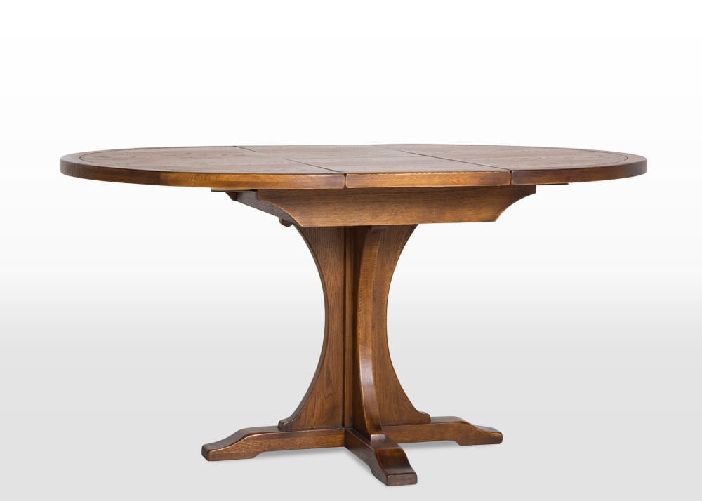 Extended Round Dining Table, Oak Table