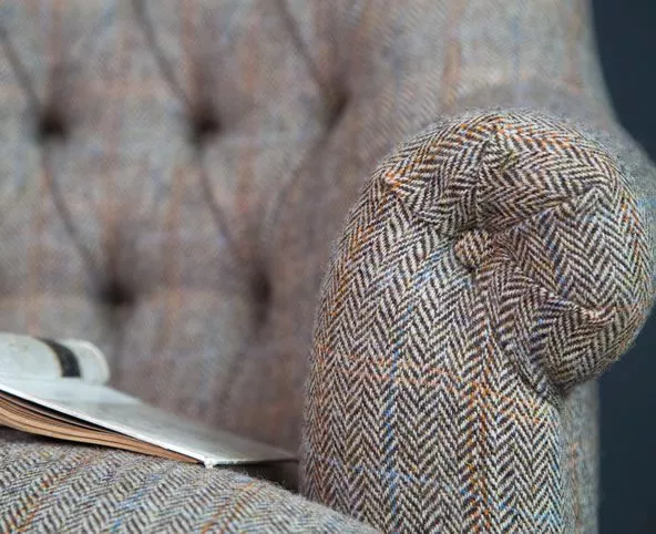 Comfy Armchair Design, Reading Chair, Harris Tweed Armchair