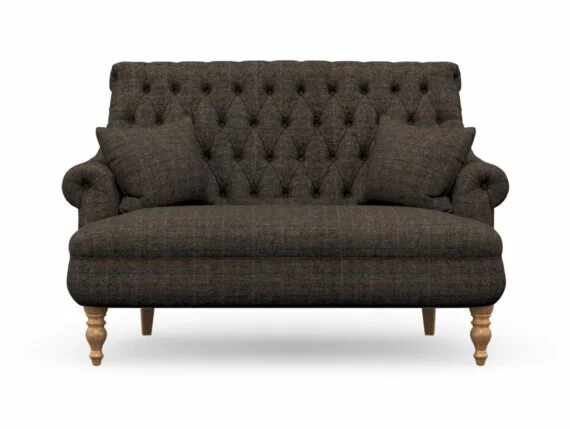 Harris Tweed Herringbone Charcoal, Pickering Compact Sofa in Harris Tweed