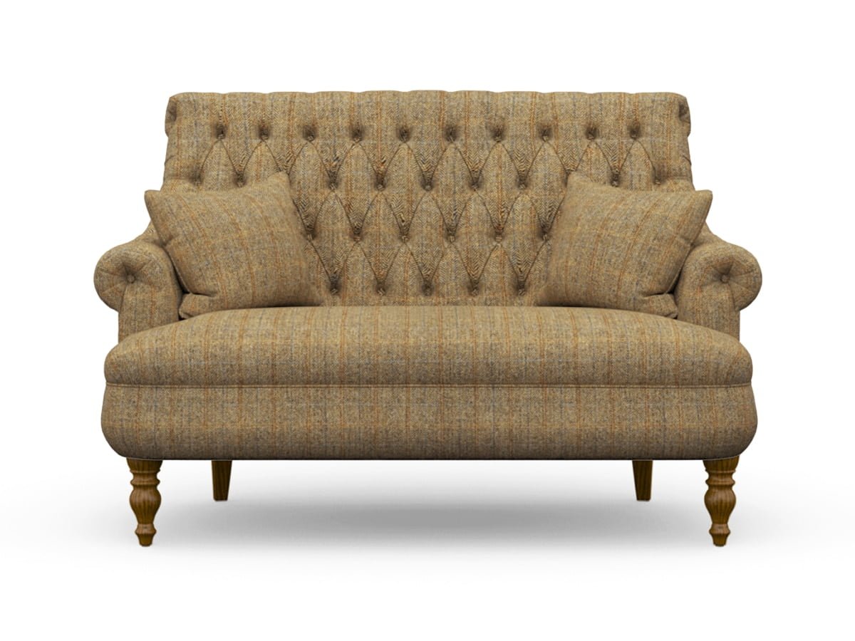 Harris Tweed Herringbone Moss, Pickering Compact Sofa In Harris Tweed