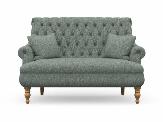 Harris Tweed Herringbone Slate, Pickering Compact Sofa in Harris Tweed