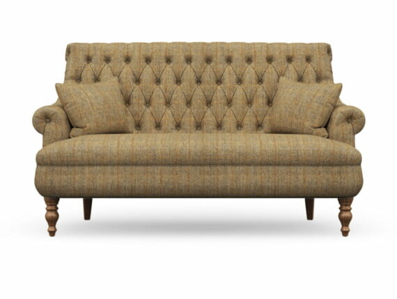 Harris Tweed Herringbone Moss, Pickering 3 Seater Compact Sofa in Harris Tweed