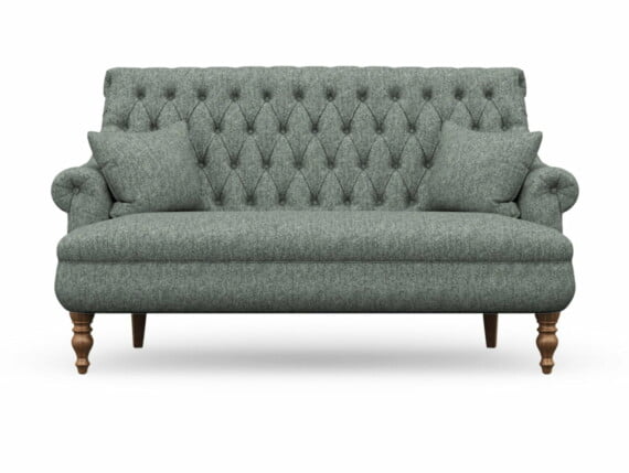 Harris Tweed Herringbone Slate, Pickering 3 Seater Compact Sofa in Harris Tweed