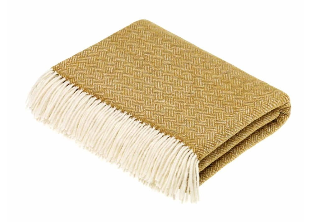 Throw T0460 A35 Lambswool Parquet Gold Throw