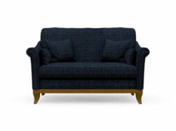 Harris Tweed Weybourne Compact Sofa in Herringbone Denim with Light Oak coloured legs