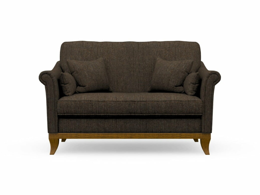 Harris Tweed Weybourne Compact Sofa In Herringbone Forest With Light Oak Coloured Legs