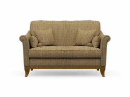 Harris Tweed Weybourne Compact Sofa in Herringbone Moss with Light Oak coloured legs
