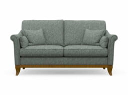 Harris Tweed Weybourne Medium Sofa in Herringbone Slate with Light Oak coloured legs