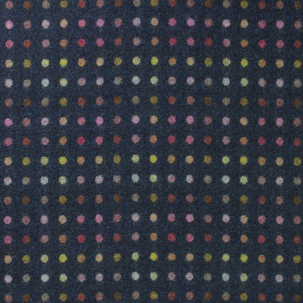 Fabric Swatch Showing The Abraham Moon Multispot Blue Fabric