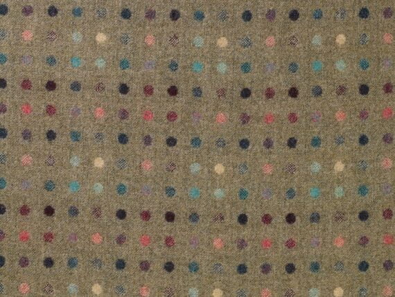 Fabric swatch showing the Abraham Moon Multispot Fawn Fabric
